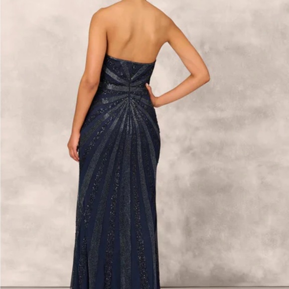 Navy Backless Halter Dress - Picture 2 of 3